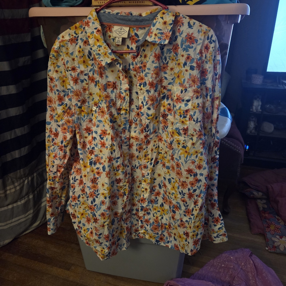 St. John's Bay Floral Blouse - Multicolor